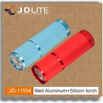 9 led wholesale led flashlight soft touch light switch pocket flashlight