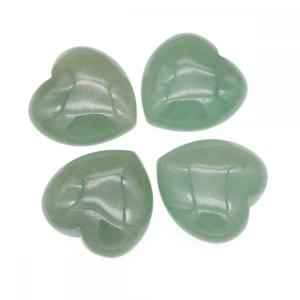 Coeur vert naturel d&#39;aventurine de 40X40X20MM pour des bijoux de guérison de chakra de femmes sans trou