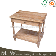 french provincial wood side table, antique oak wood side table with 1 drawer, wood side table
