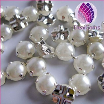 6mm white round imitation loose pearls acrylic sew on pearls