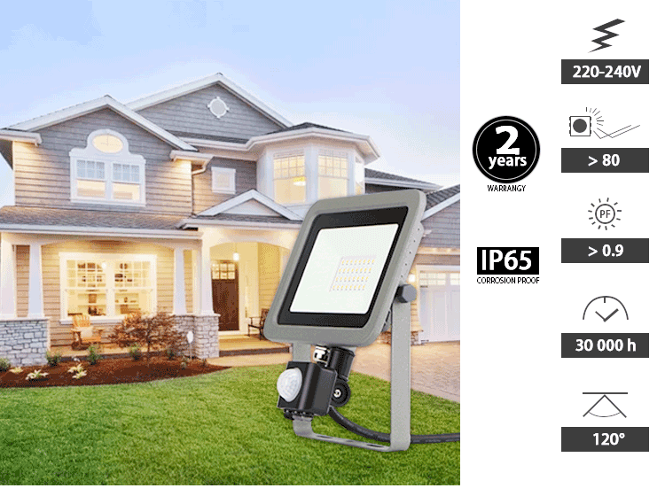 ultra thin outdoor security 220 volt 10w led pir flood light