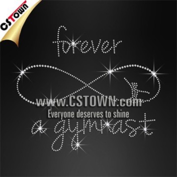 Forever a gymnast crystal iron on rhinestone diamante bling transfer