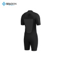 Seaskin Mens แขนสั้นสีดำ zipperless shorty wetsuit