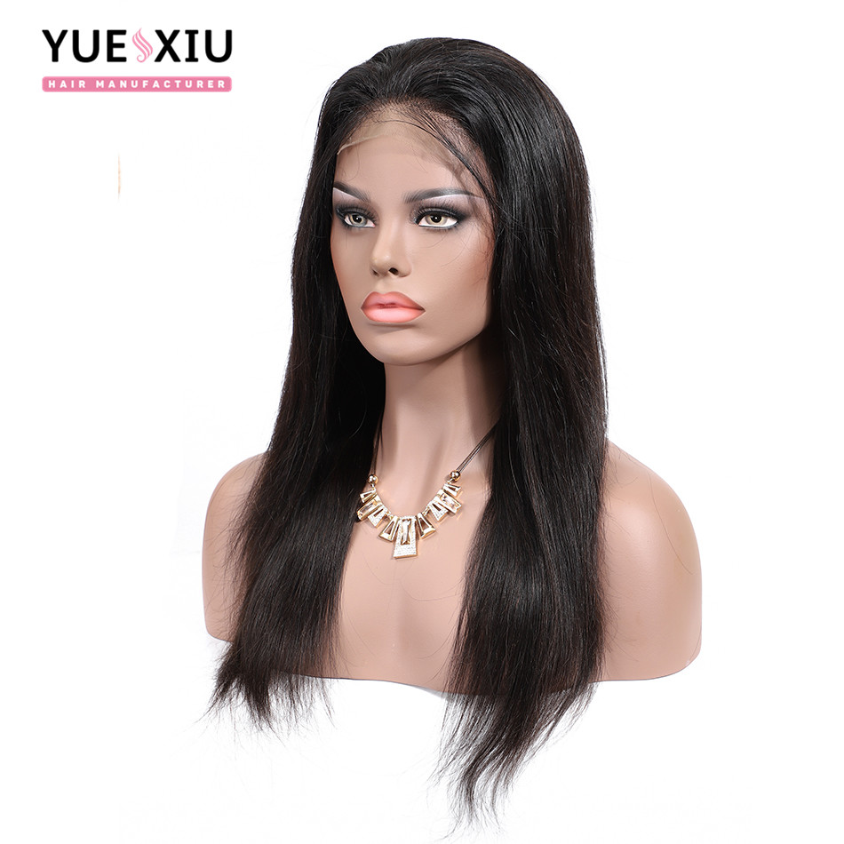 13*4 Lace Front Wig With Baby Hair Brazilian Virgin Human Hair Wigs With Bangs Silky Straight