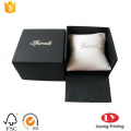 Caja de cartón de reloj negro con almohada PU