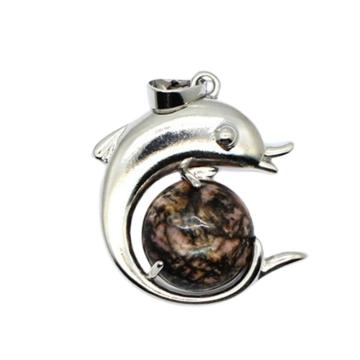 New Arrival Natural Stone Dolphin Pendant Gemstone Healing Dolphins Charm Pendant for DIY Jewelry Making