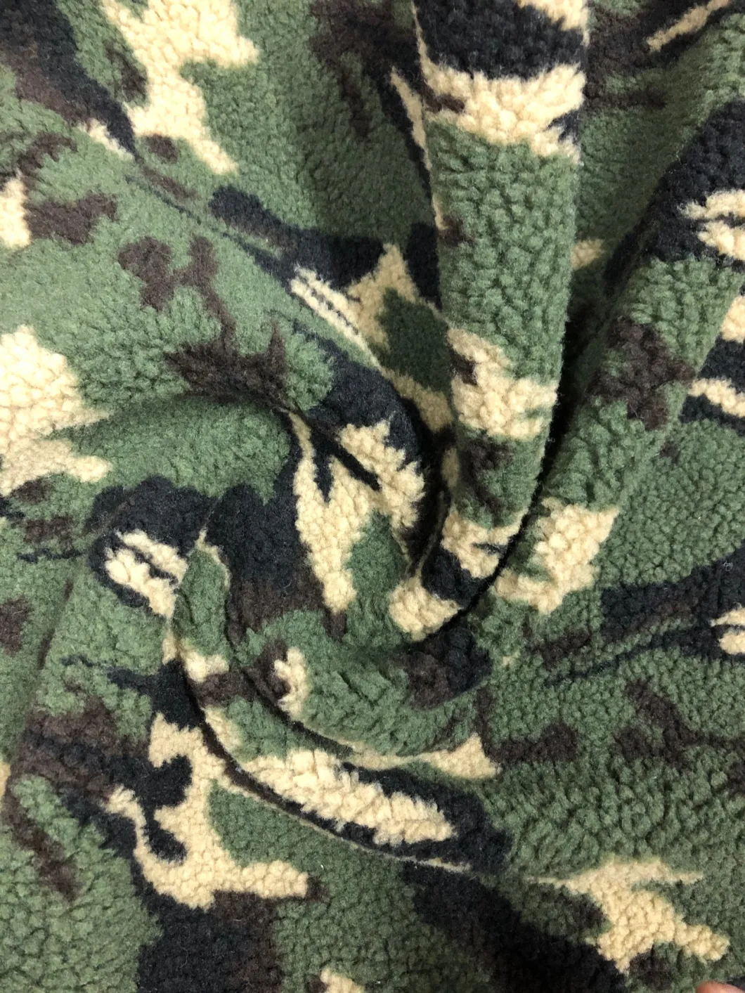 100% polyester lambswool jacquard stickat tyg (Berber fleece)
