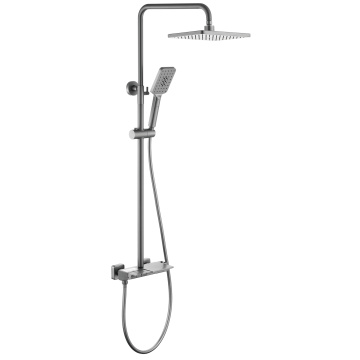 Button Control Thermostatic Rain Shower System With Handheld