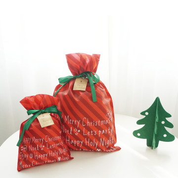 Red Strip Christmas Non Woven Bags Labels Printable