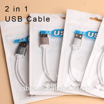 3 in1 usb cable, metal housing usb data cable, 3A usb cable for iphone 6 and samsung