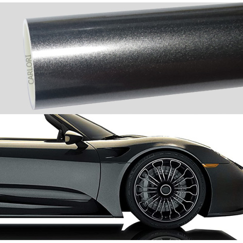 Metallic Diamond gloss grey car wrap vinyl.