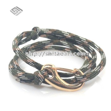 Best Selling Golden Metal Clasp Bracelet,High Quality Self Rescue Bracelet,Army Green Cord Bracelet