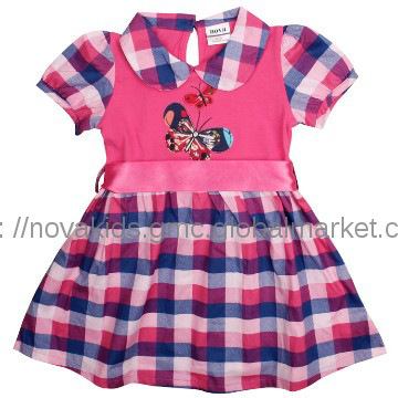 children clothes  girl summer dress with butterfly embroidery new styl
