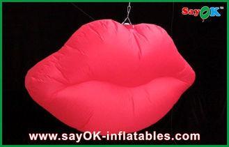 Red Led Hanging Lighting Inflatable Lips , Inflatable Light