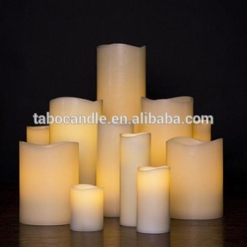 manufacture wave LED white pillar candle wholesale