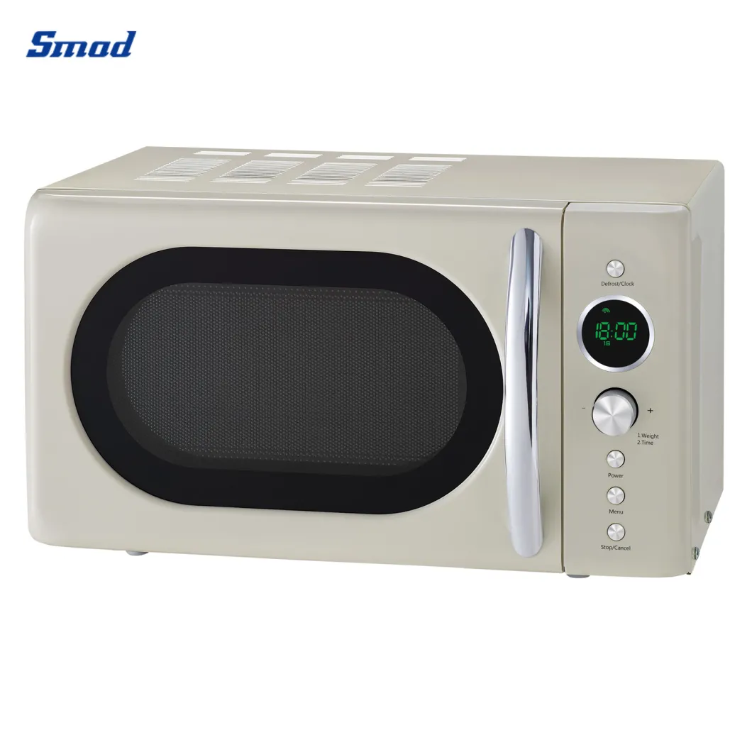 Smad OEM 20L 700W Digital Turntable Retro Microwave Oven with LED Display