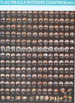 Flag metal pin