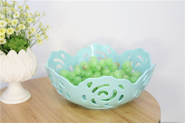 Household Kitchen Counter Rose Pattern Fruit And Vegetable Storage Basket