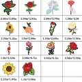 Applique Patch Rose Fleur Broderie Fer Sur Fleur