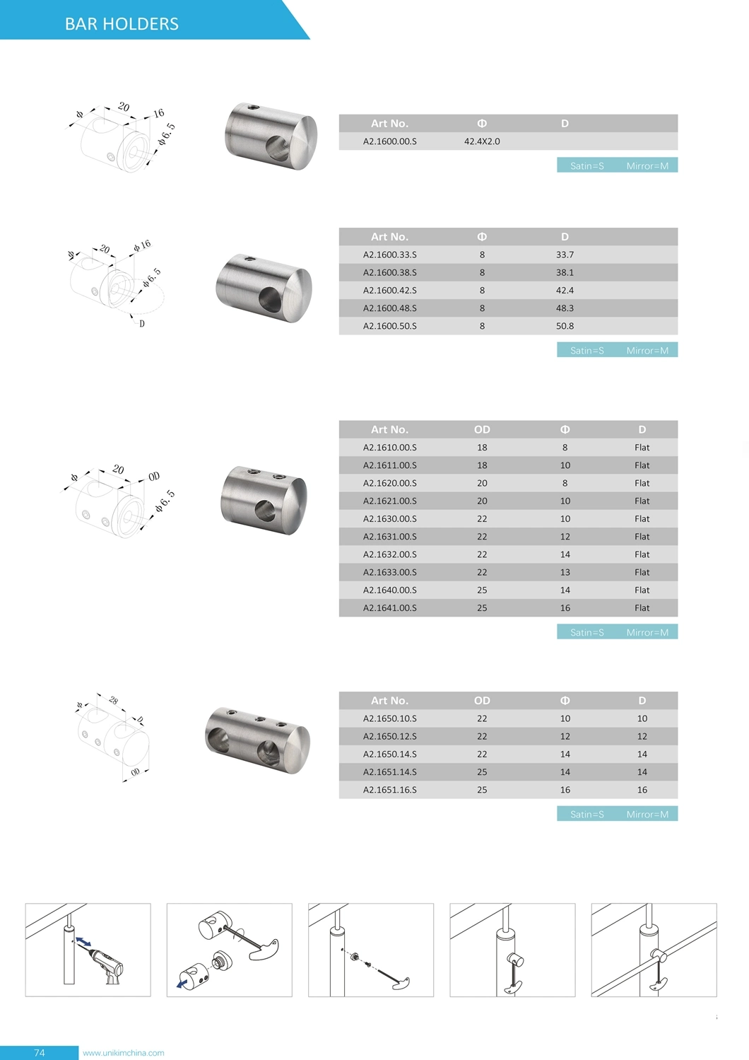 Stainless Steel Wooden Stair Railing Fittings Factory China