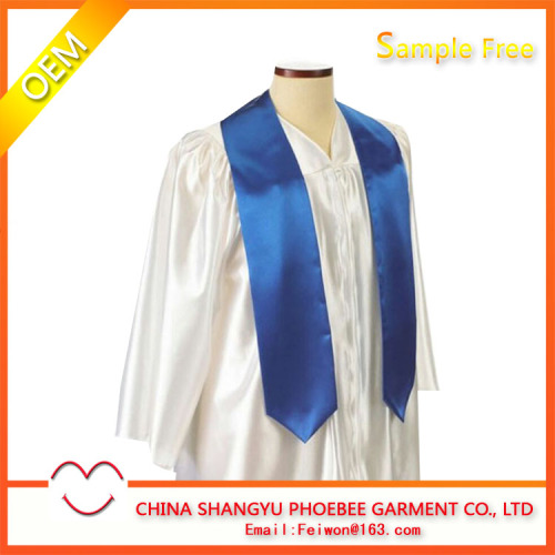 Royal Blue Satin Plain Graduation stoles