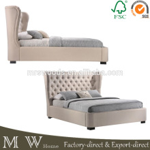 king tufted wing upholstered platform bed, french wing upholstery bed, upholstered platform bed