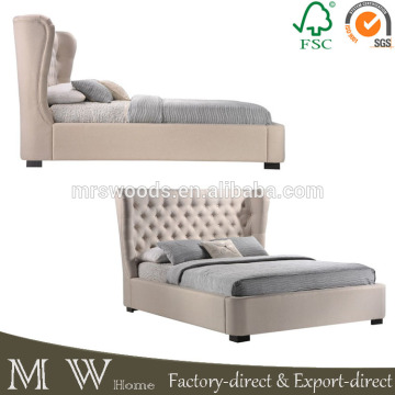 king tufted wing upholstered platform bed, french wing upholstery bed, upholstered platform bed