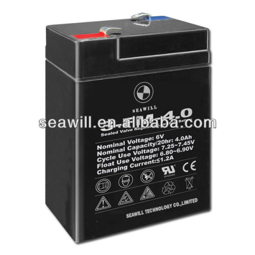 6V 4Ah electric scooter rechargeable lead acid battery