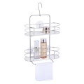 Metal Toilet Bathroom Wire Hanging Rack Wall Suction Shower Caddy with towel holder