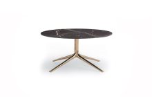 Modern Marble Coffee Table with Stainless Steel Base