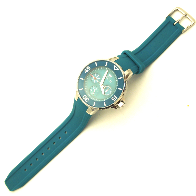 Custom Stainless steel lady's watch with silicone strap