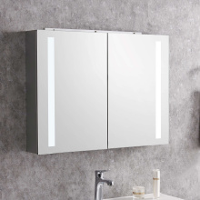 Gabinete de espejo de tocador de baño con diseño moderno y bi-view