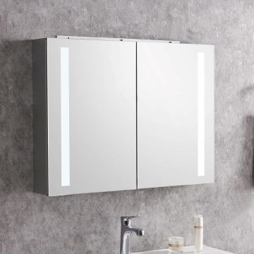 Cabinet de miroir de vanité de salle de bains mené de conception moderne de bi-vue