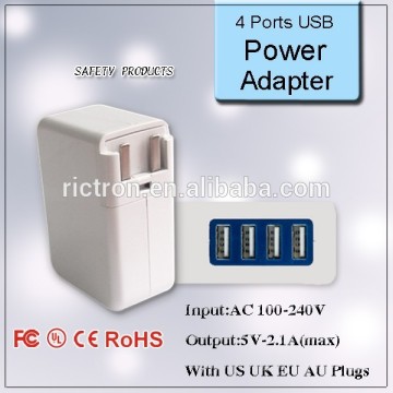 Slim Travel 4 Ports USB Adapter(RC662) with UL Approval