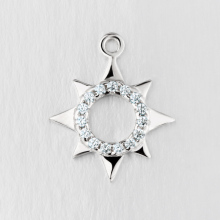 Wholesale DIY fashion jewelry accessory sun pattern silver charm