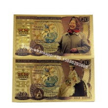 Rare UK Collectibles: 5 Designs of Queen Elizabeth II's Gold and Silver Banknotes, Including a Twenty Pound Souvenir Gift