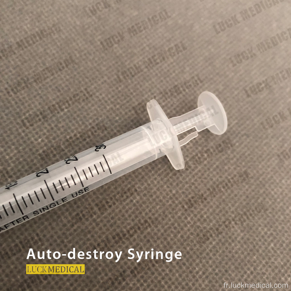 Seringue de vaccination de sécurité auto-destructrice