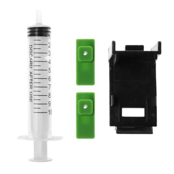 Ink Refill Cartridge Clip+ 2pcs Rubber Pads + Syringe Tool Kit for HP 60/61 802