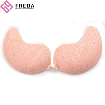 Elegant Pink Silicone Padded Push Up Bra