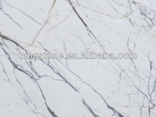 Haobo China Factory Polished White Statuary Marble Slab