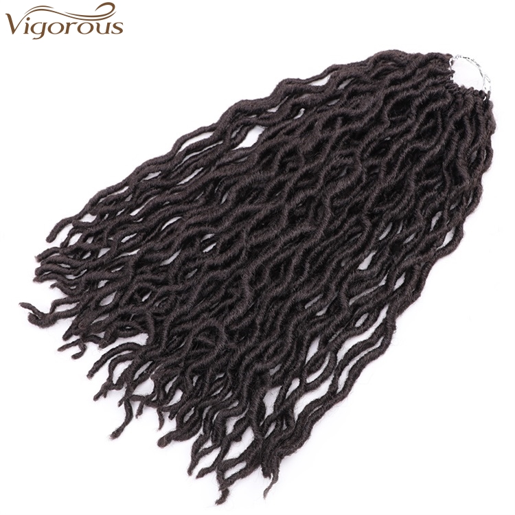 Vigorous Top Quality 6 Colors 18 Inches Faux Locs Curly Crochet Braid Soft Synthetic Braids for African American Black Women