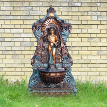 High Quality antique cast bronze wall fountain with figure statues