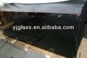 black tempered glass table top