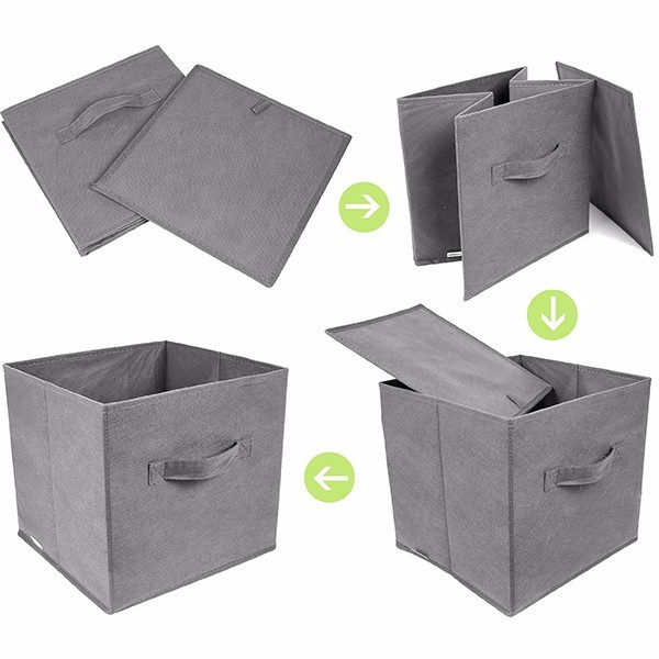 2016 Best Seller Cardboard Box Fabric Cube Non Woven Folding Storage Box