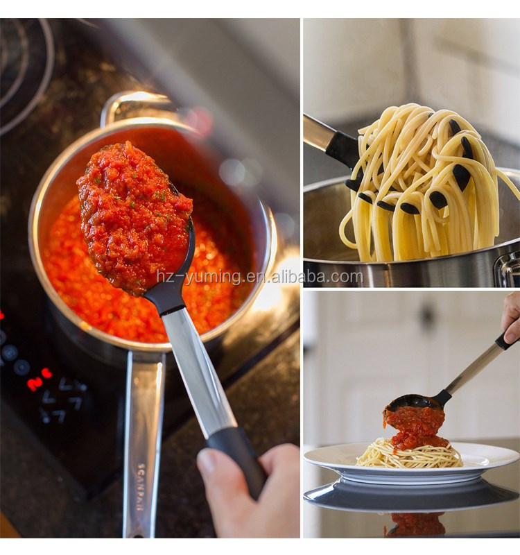 silicone spaghetti serving spoon and pasta server/new design kitchen utensils/non-stick surface silicone kitchen tools