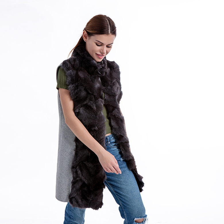 Long Cashmere Fur Waistcoat