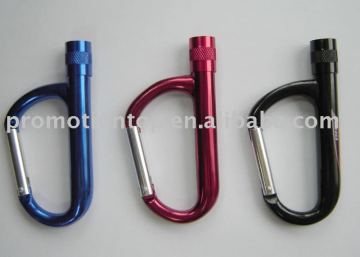 Sell aluminium carabiner flashlight carabiner with light key carabiner