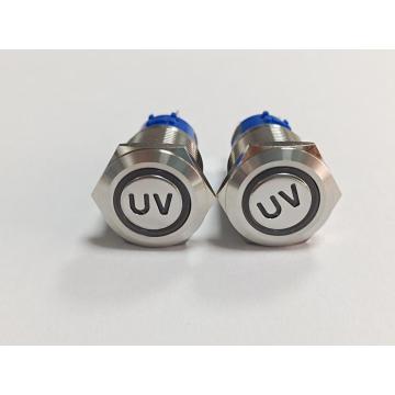 UL-certifikat Vattentät 19 mm LED-tryckbrytare av metall