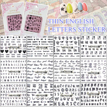 New Design black color Nail Art Letter Sticker