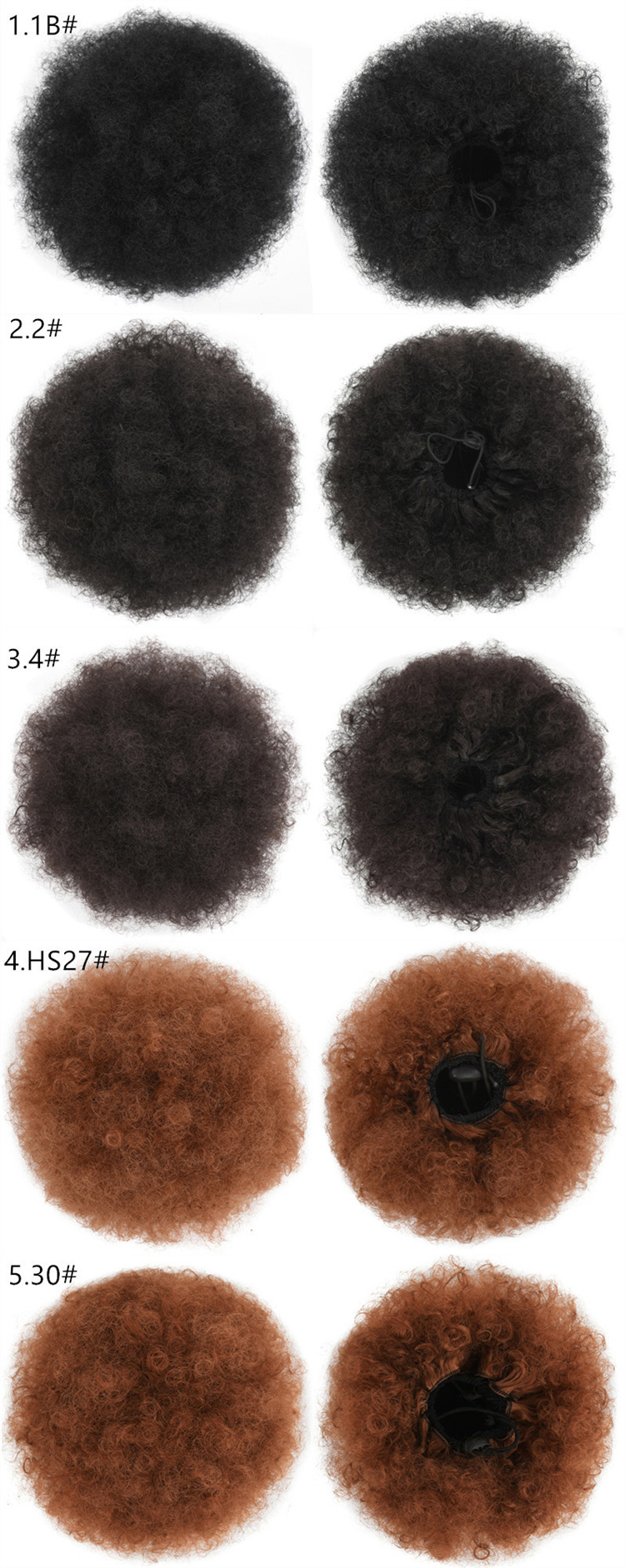 Wholesale Synthetic Hair Bun Afro Puff Kinky Curly Short Hair Bun Chignon Hairpiece